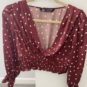Zara polka dot top